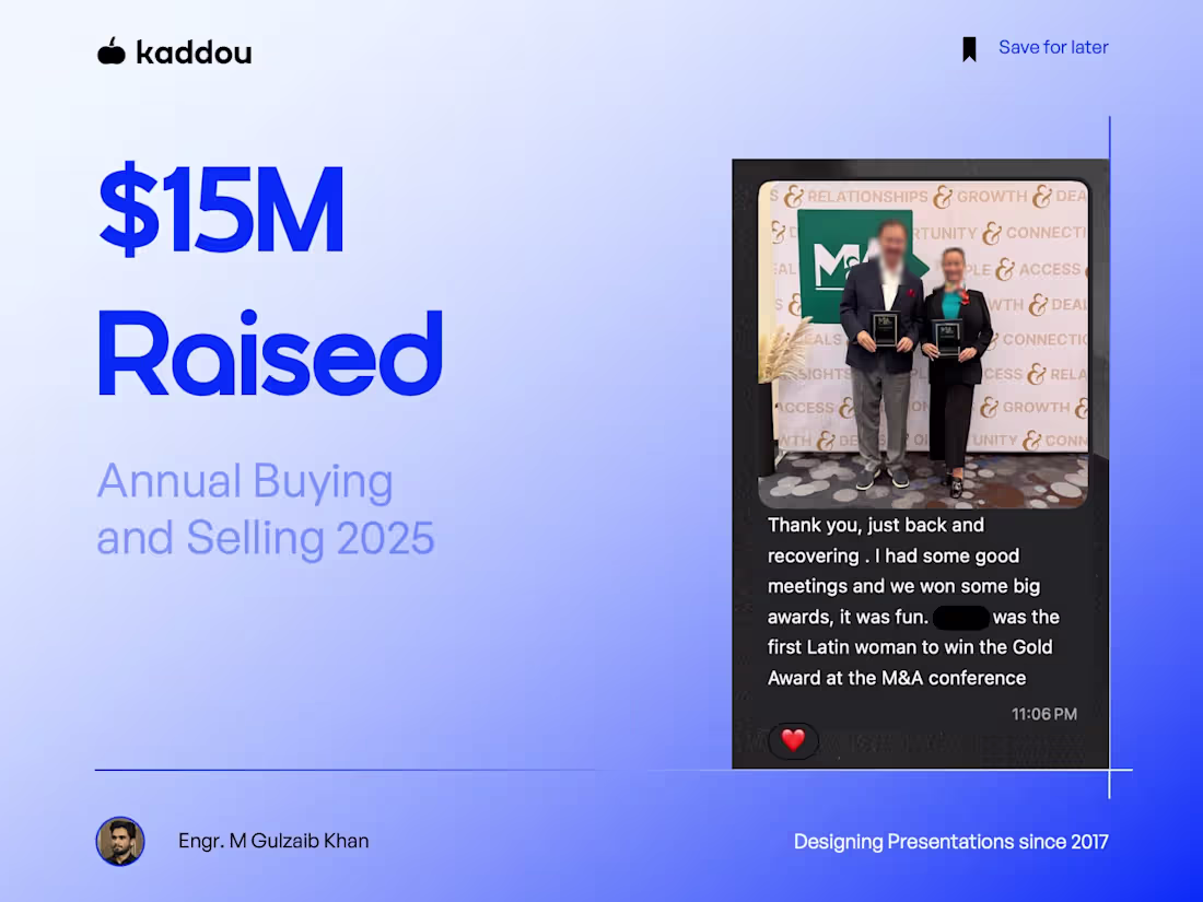 Cover image for $15M raised. A Gold Award