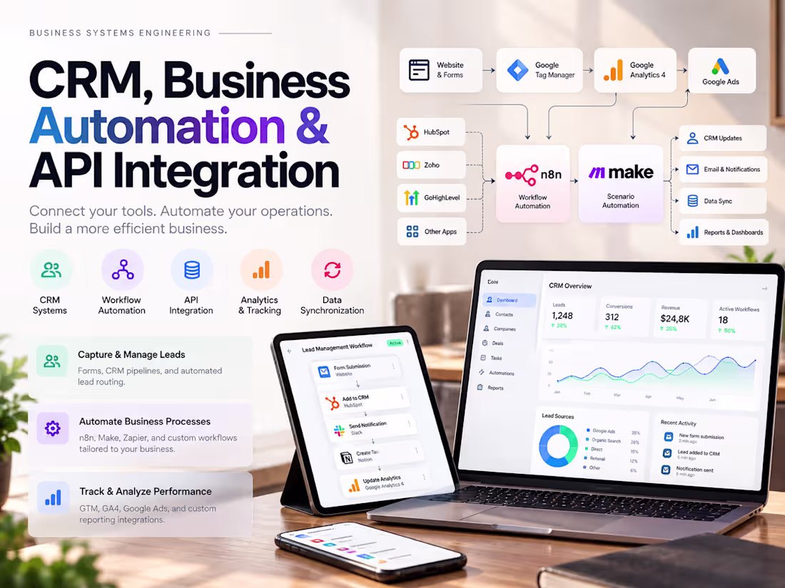 Cover image for CRM, Business Automation & API Integration