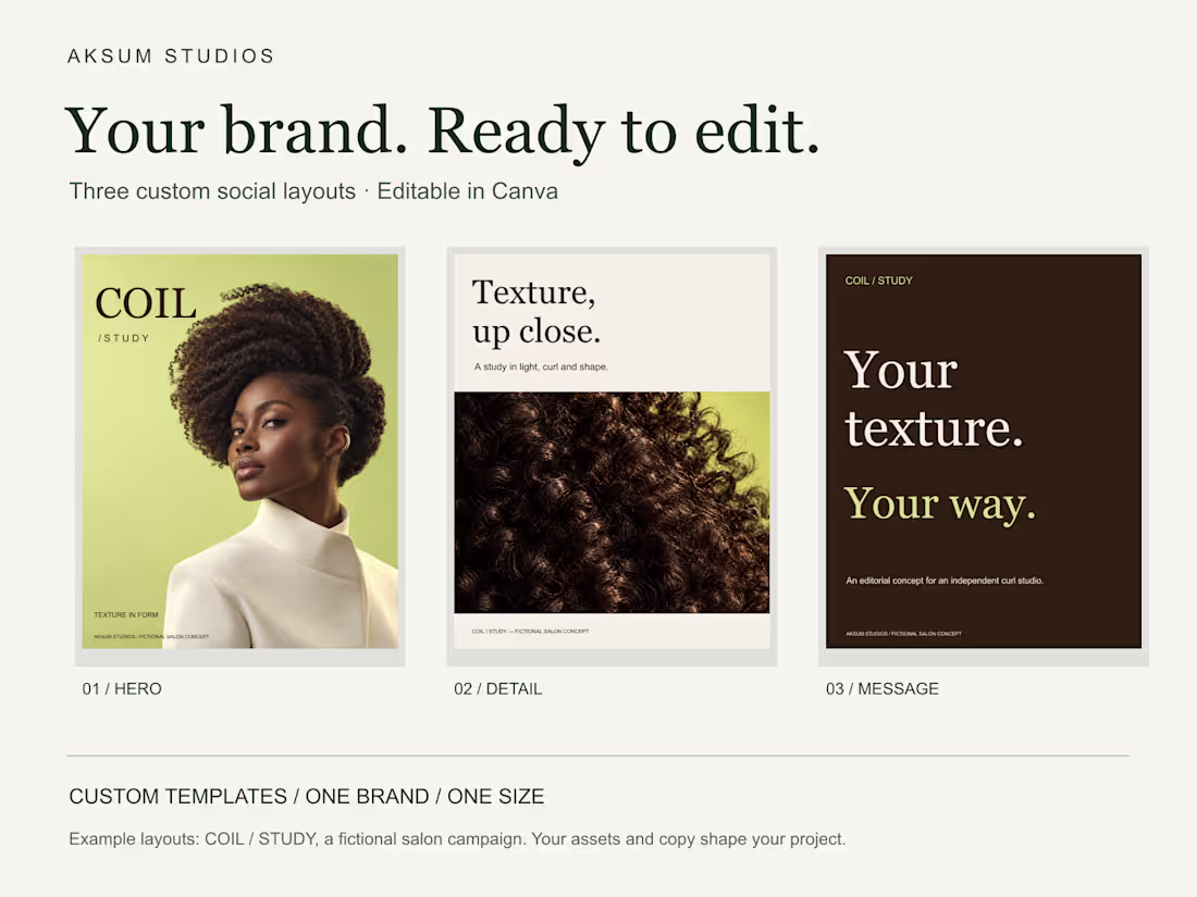 Cover image for Custom Canva Social Templates | 3 Editable Layouts