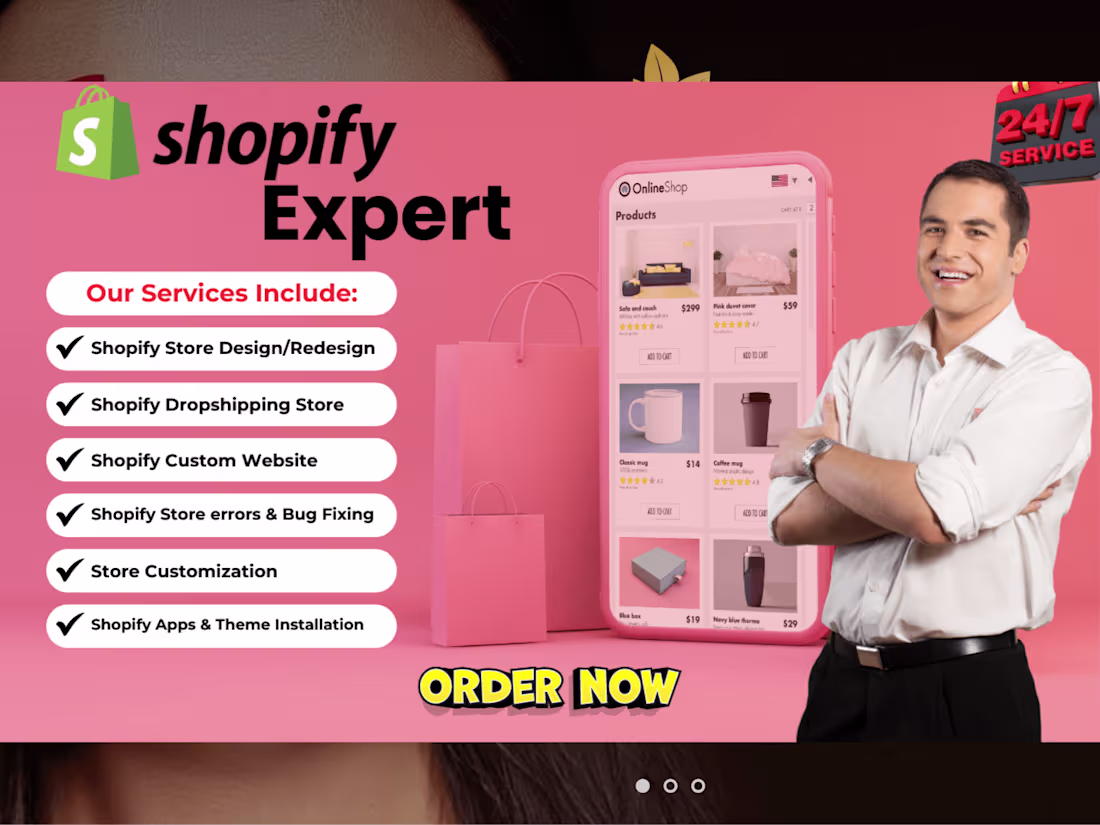 Cover image for Shopify website design/redesign, dropshipping store & bug fixing