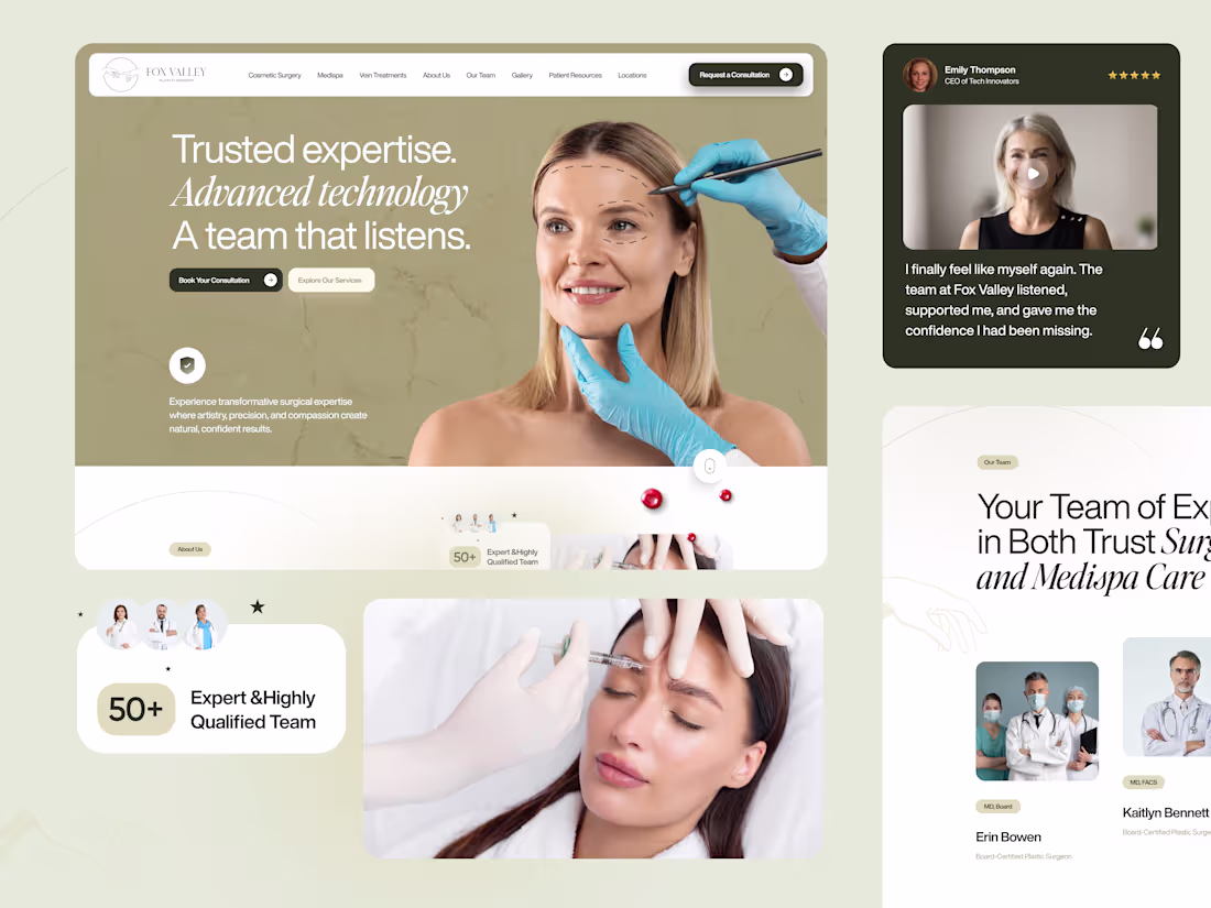 Cover image for Fox Valley Plastic Surgery Homepage Redesign