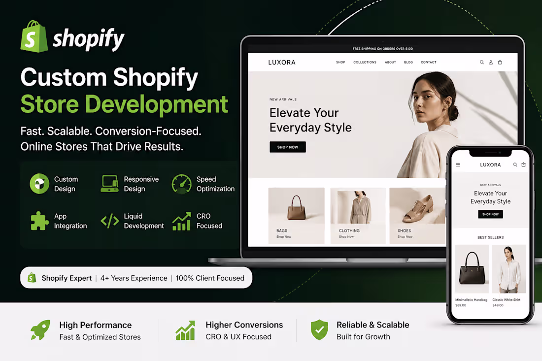 Cover image for Custom Shopify Store Development & Theme Customization