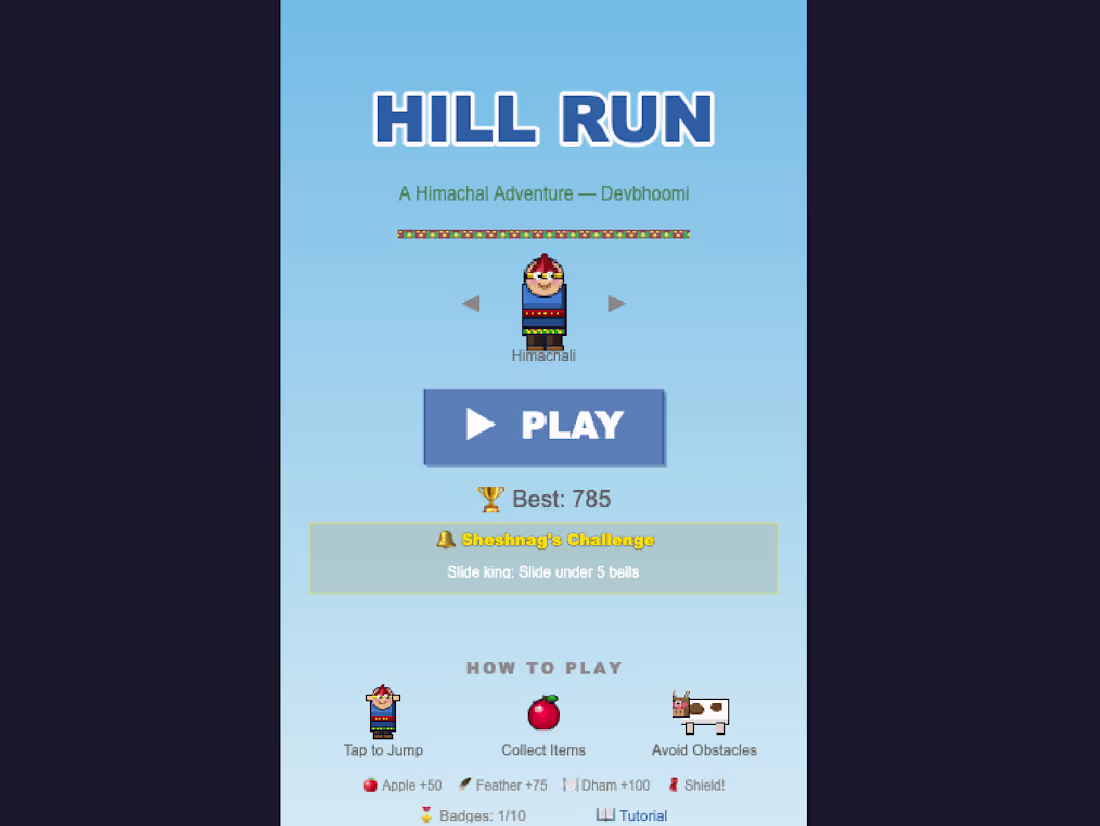Cover image for Hillrun — A Himachali Runner Game Built in 5 Hours