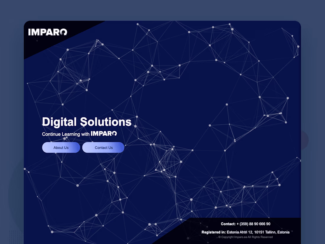 Cover image for Imparo — Digital Solutions Landing Page & Lead Capture
