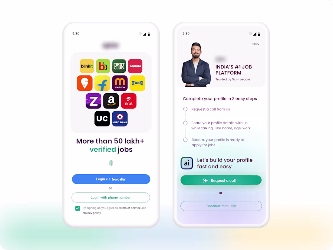 Cover image for rethinking few onboarding screens for a job platform