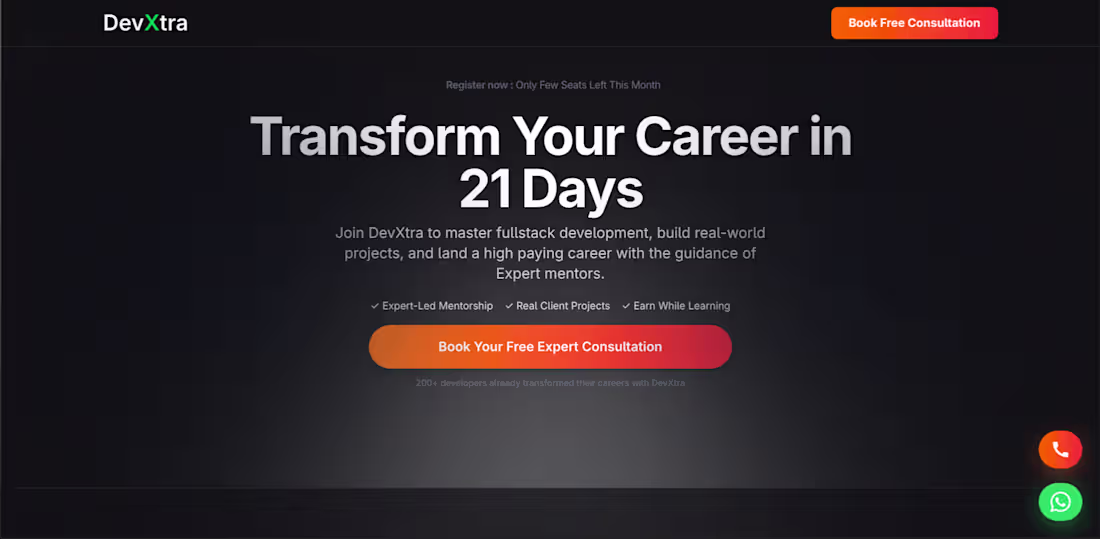 Cover image for Devxtra Bootcamp Landing Page
About the