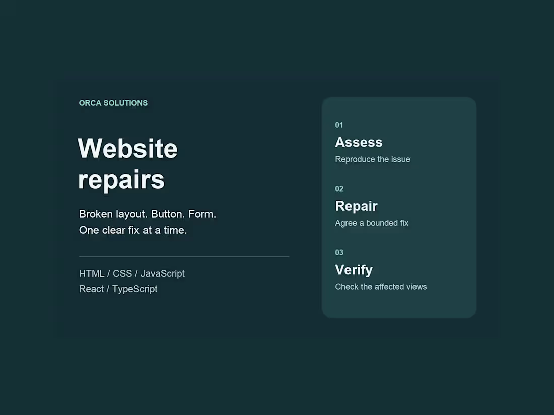 Cover image for Website Bug Fixes & Repairs