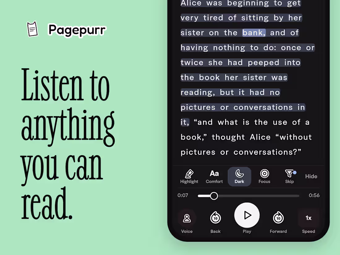 Cover image for Pagepurr: a free app that reads any document aloud