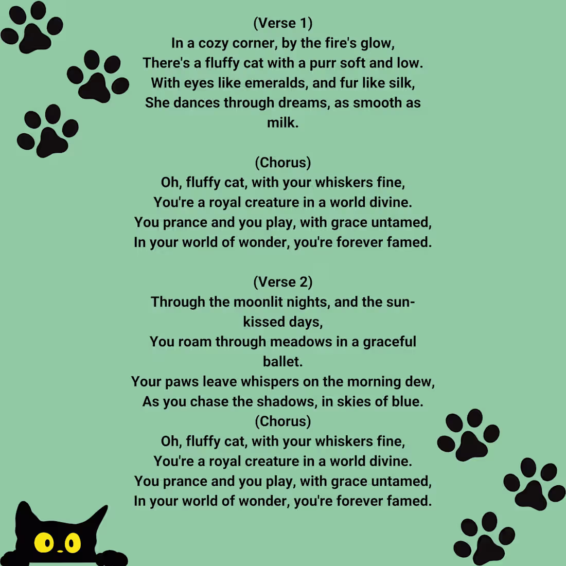 Cover image for The Fluffy Cat- Lyrics