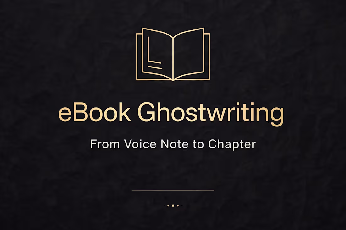 Cover image for Title: eBook Ghostwriting - From