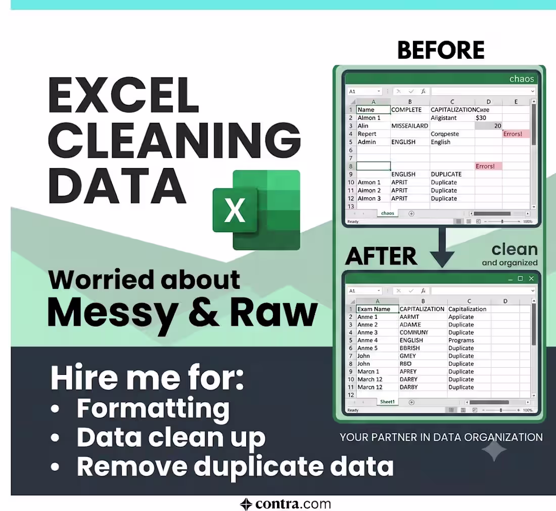 Cover image for Excel data cleaning