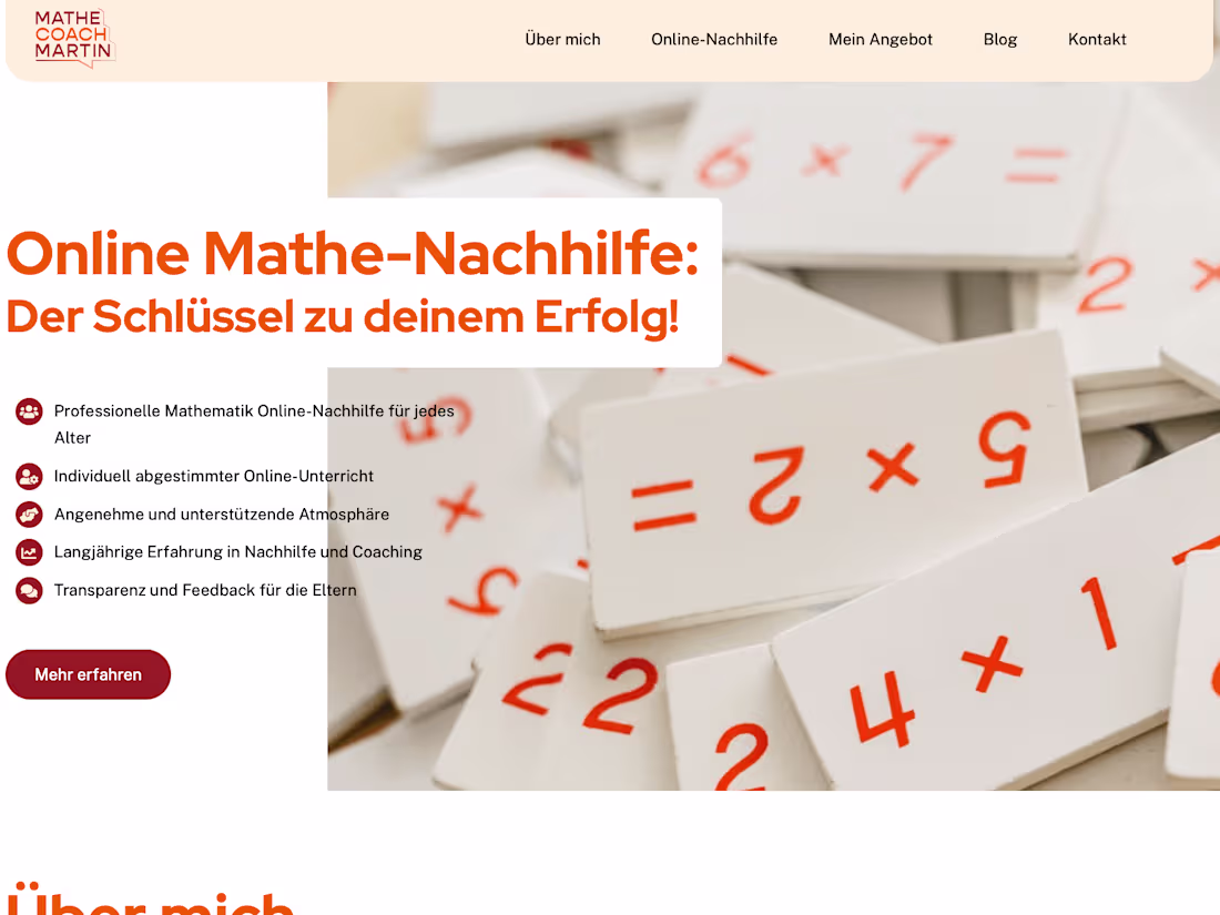 Cover image for Math coach Martin personal website