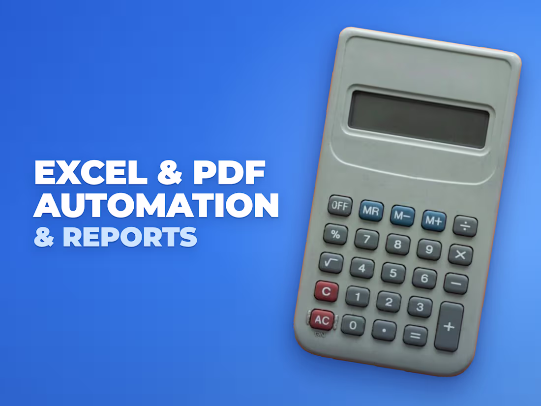 Cover image for PDF to Excel and report automation