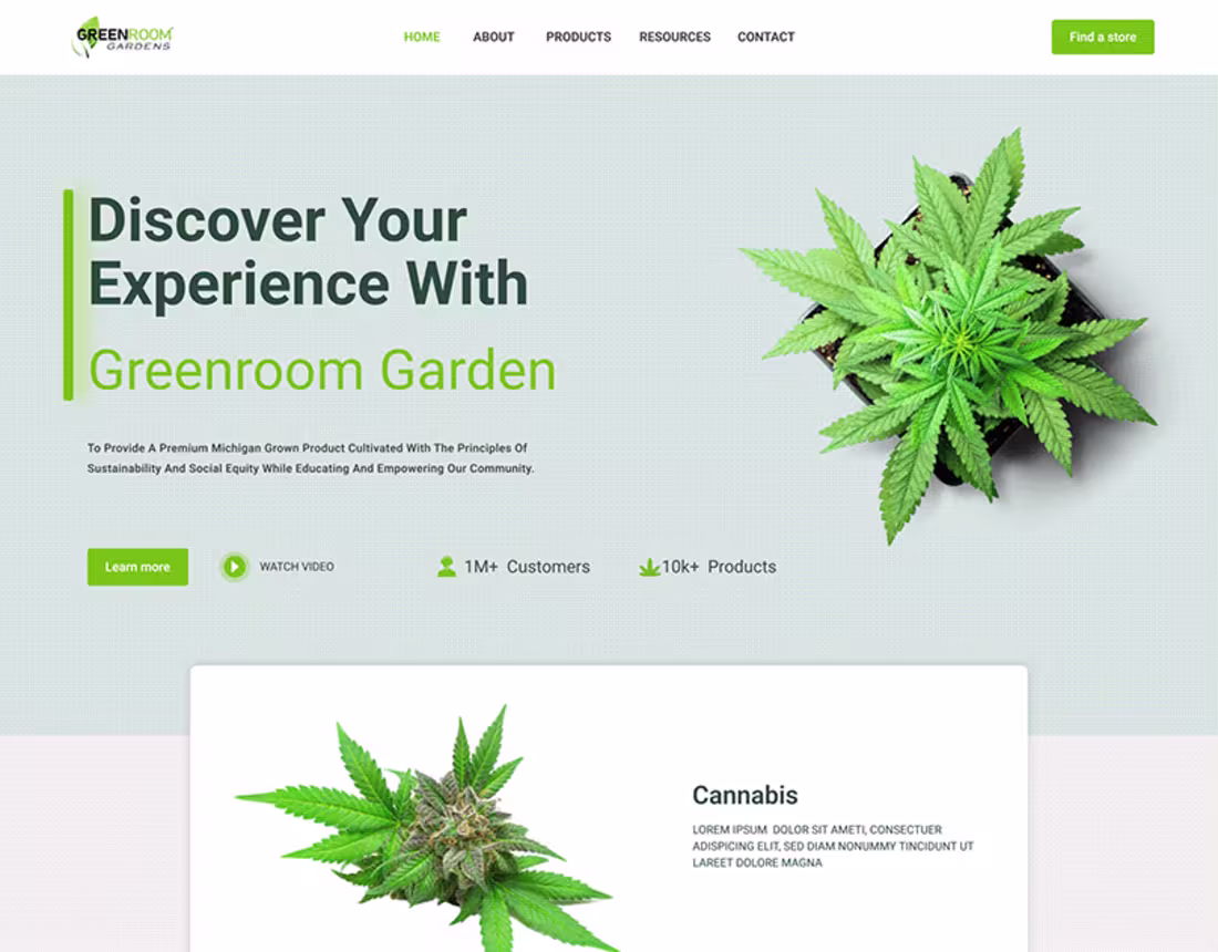 Cover image for Cannabis website design on Behance