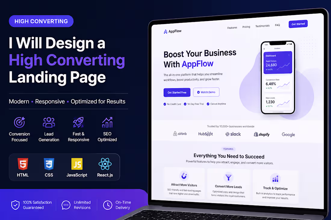 Cover image for I Will Design a High Converting Landing Page