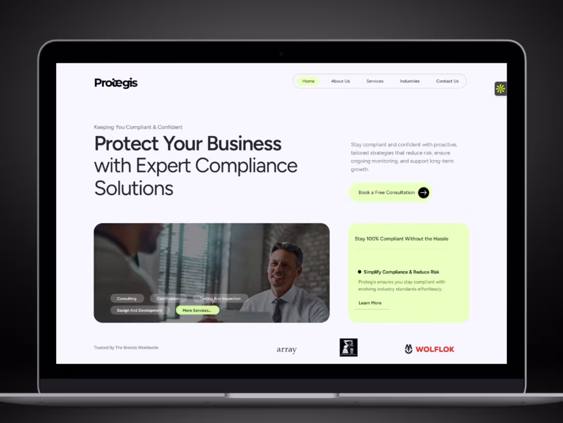 Cover image for Custom Website Design for Protegis