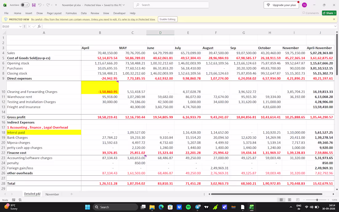 Cover image for Comprehensive P&L & Financial Statement Analysis