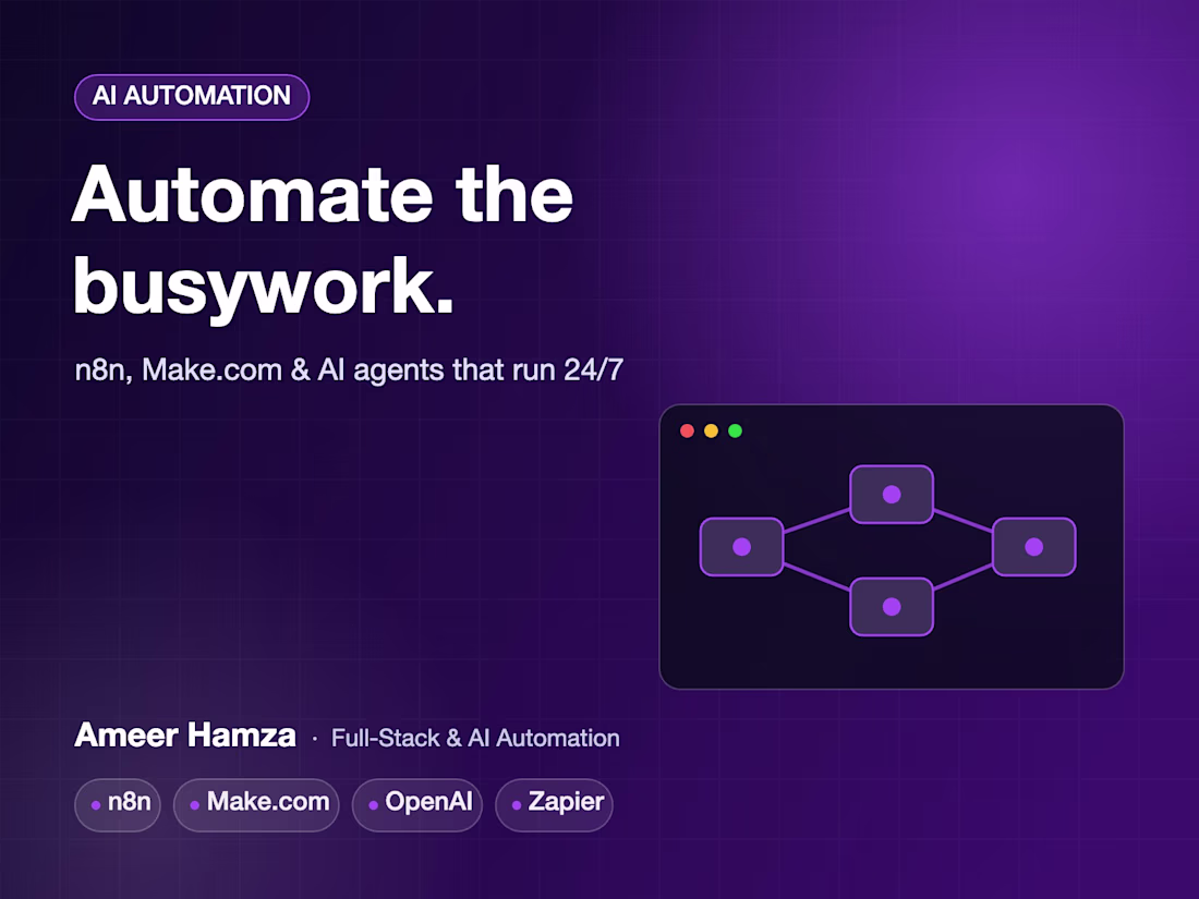 Cover image for AI Automation with n8n & Make.com