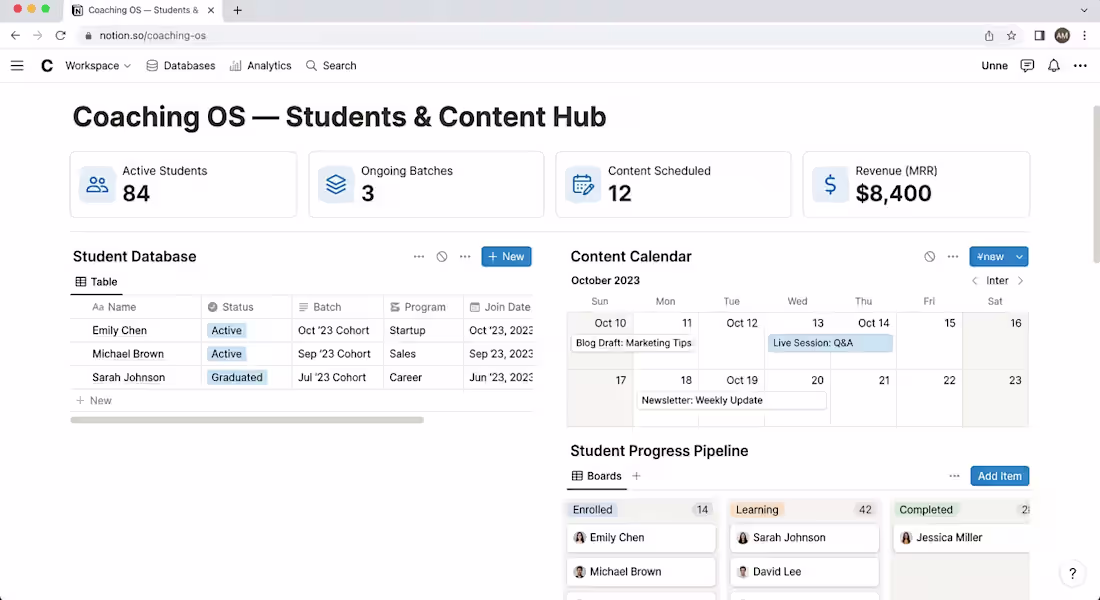 Cover image for Coaching Business OS — Students