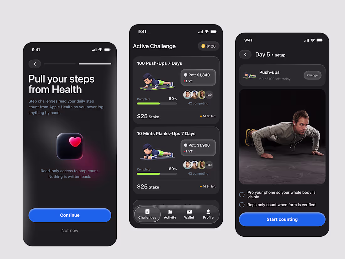 Cover image for Fitness challenge app designed to