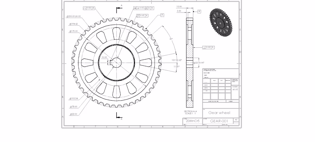 Cover image for Detailed manufacturing drawing of a
