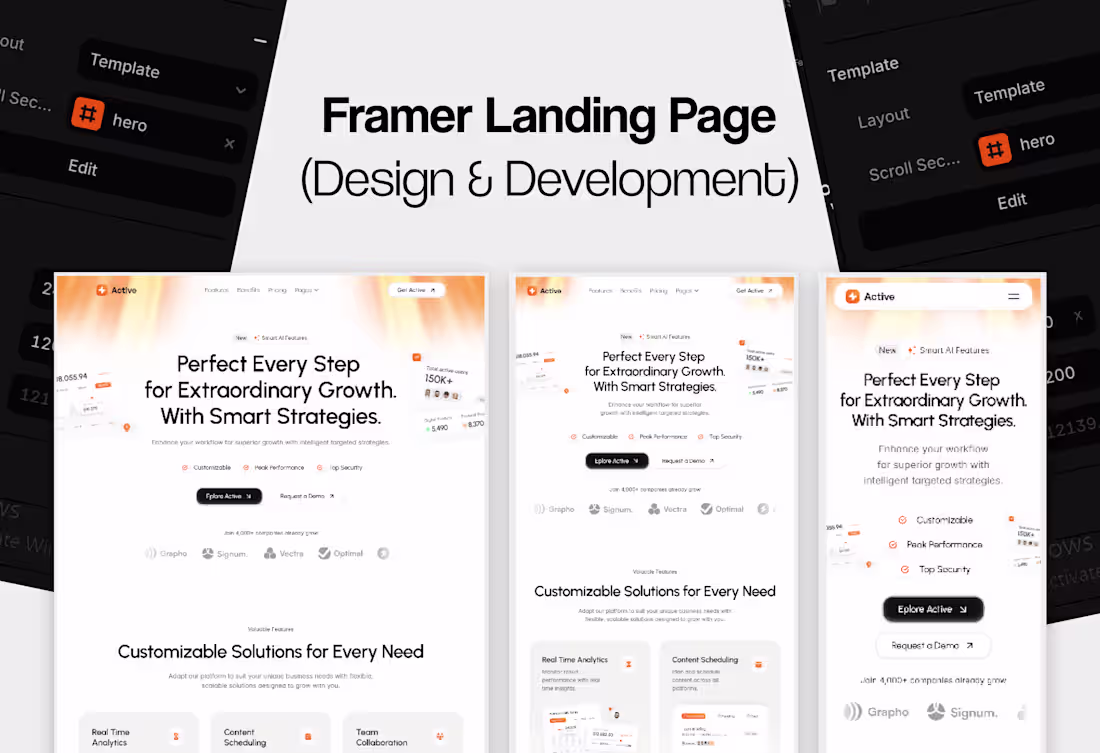 Cover image for Framer Landing Page (Design and Development)
