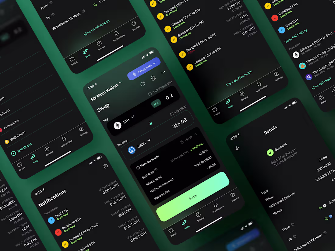 Cover image for Crypto Wallet Swap Screen