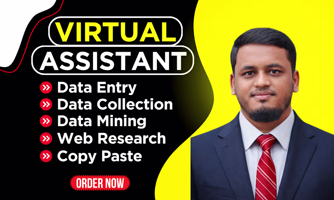 Cover image for Data Entry, CRM Data Entry, Web Research & Virtual Assistant