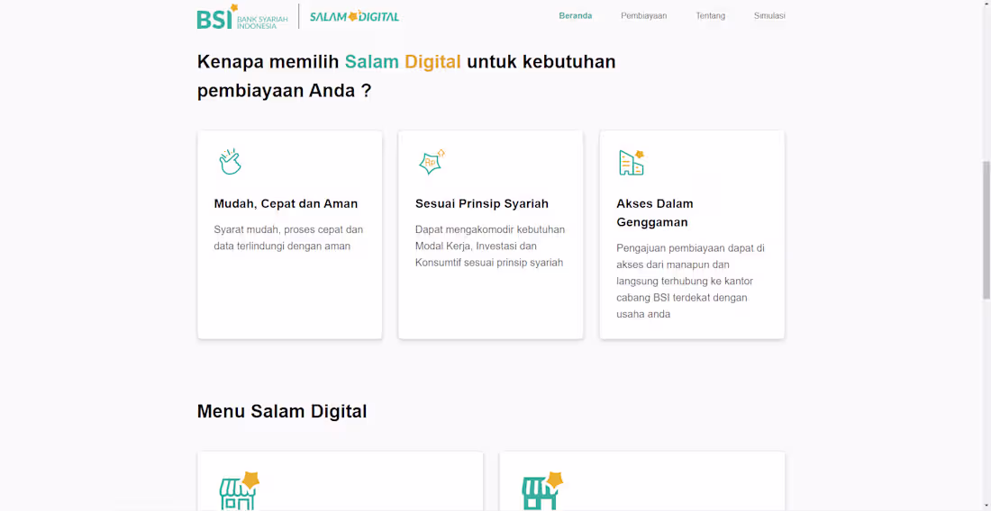 Cover image for Financial Support Web for SMEs (Salam Digital)