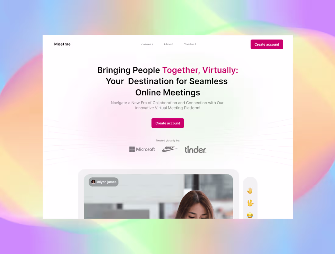 Cover image for Meetme - Online virtual meeting platform built on webflow