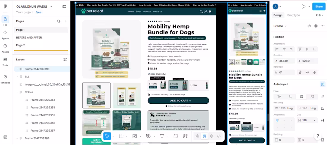 Cover image for Pet Releaf PDP Design
Starting the