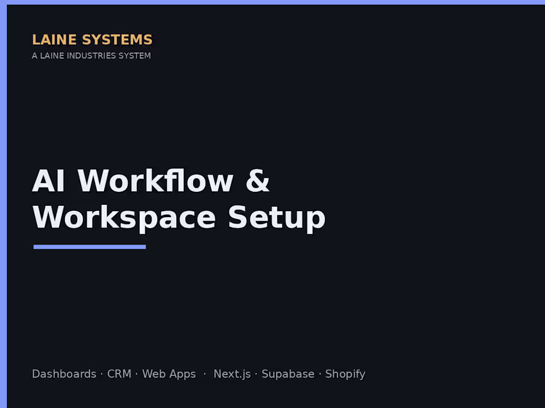 Cover image for AI workflow & workspace setup