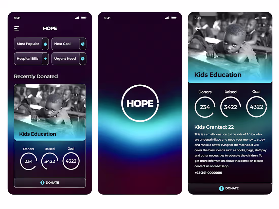 Cover image for Hope App for Donation Collection