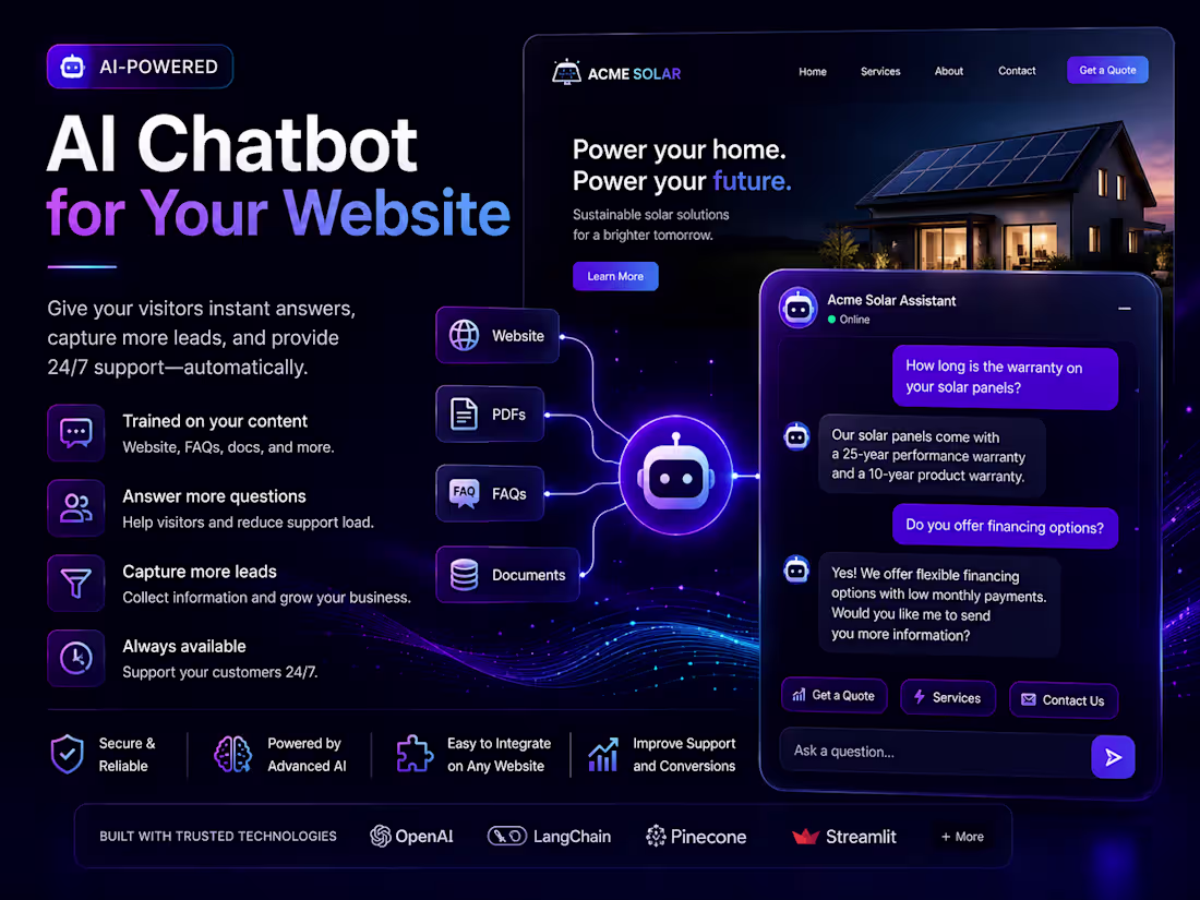 Cover image for AI Chatbot for Your Website