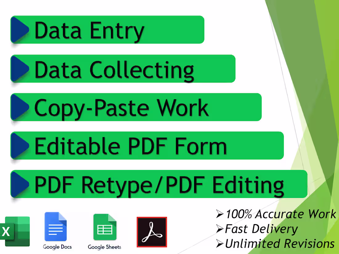 Cover image for I can provide 100% accurate Data Entry Service