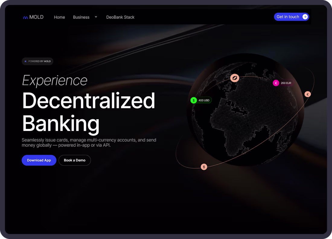 Cover image for Mold — Premium Deobank Landing Page (Fintech / Web3 UI Design)