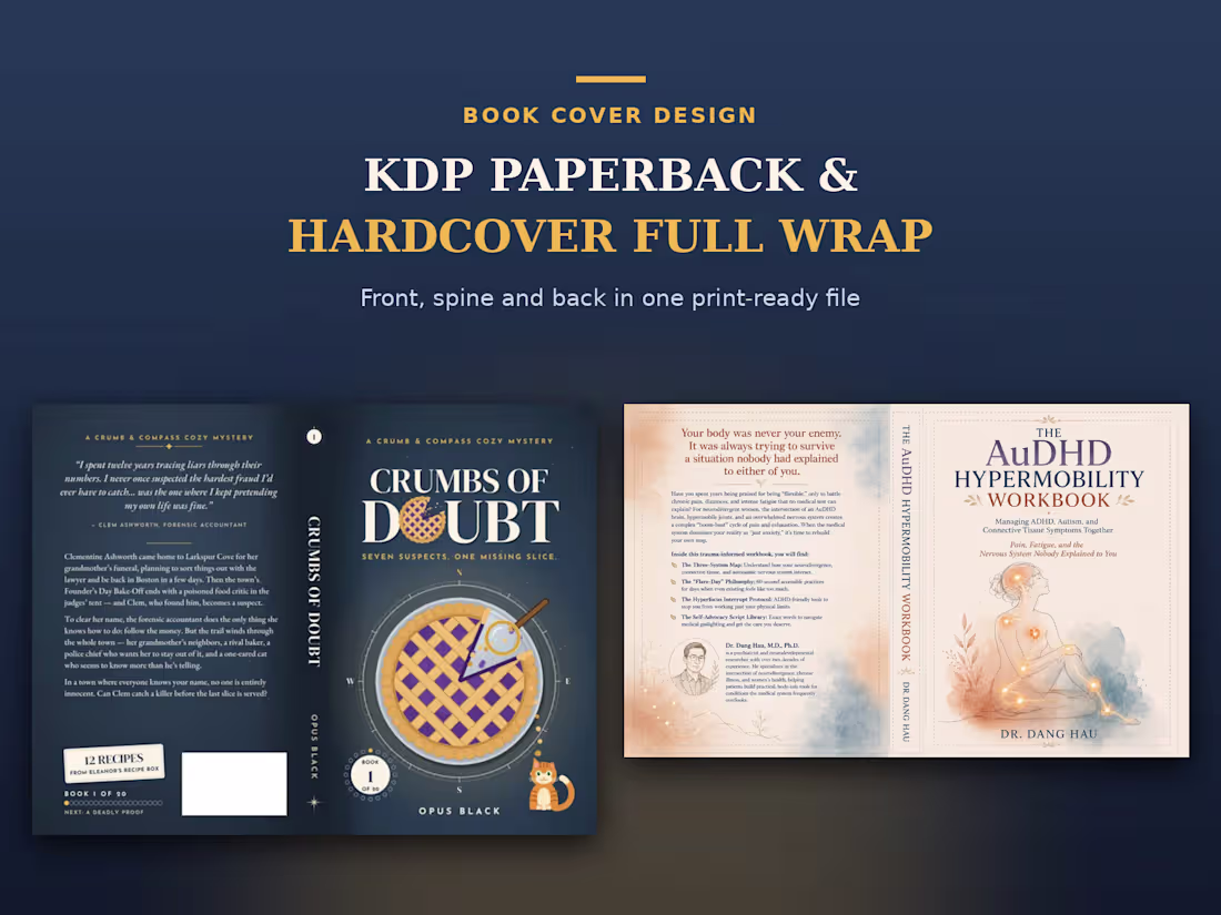 Cover image for KDP Paperback & Hardcover Full Wrap Book Cover Design