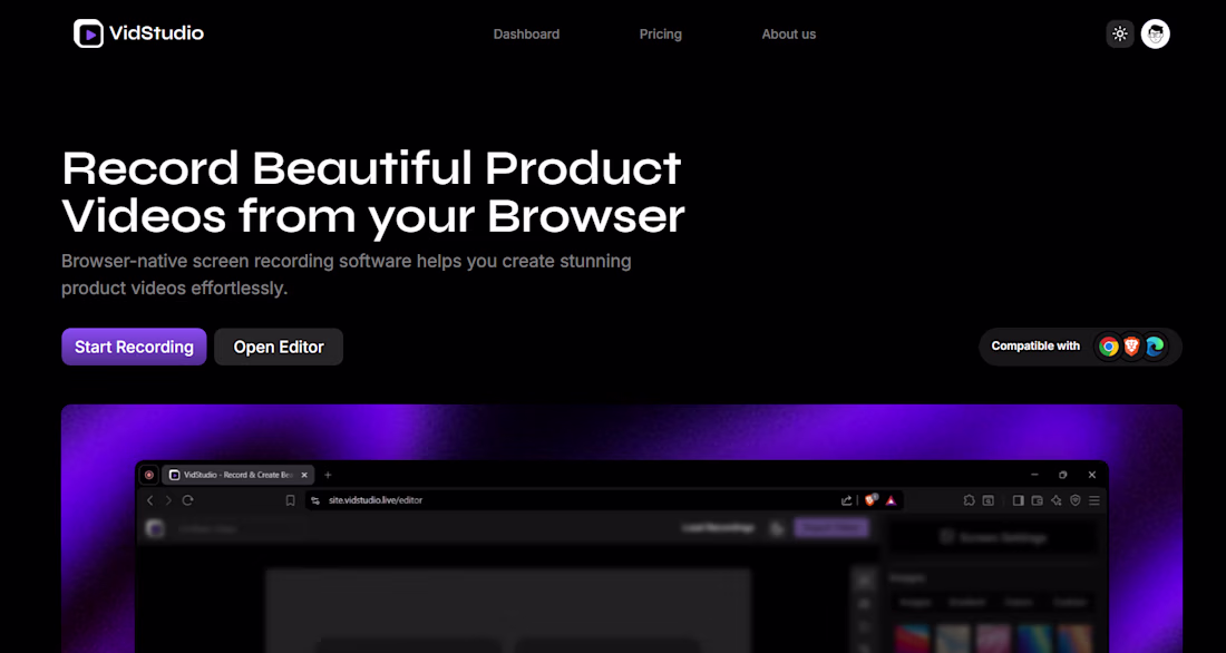 Cover image for VidStudio Landing page
