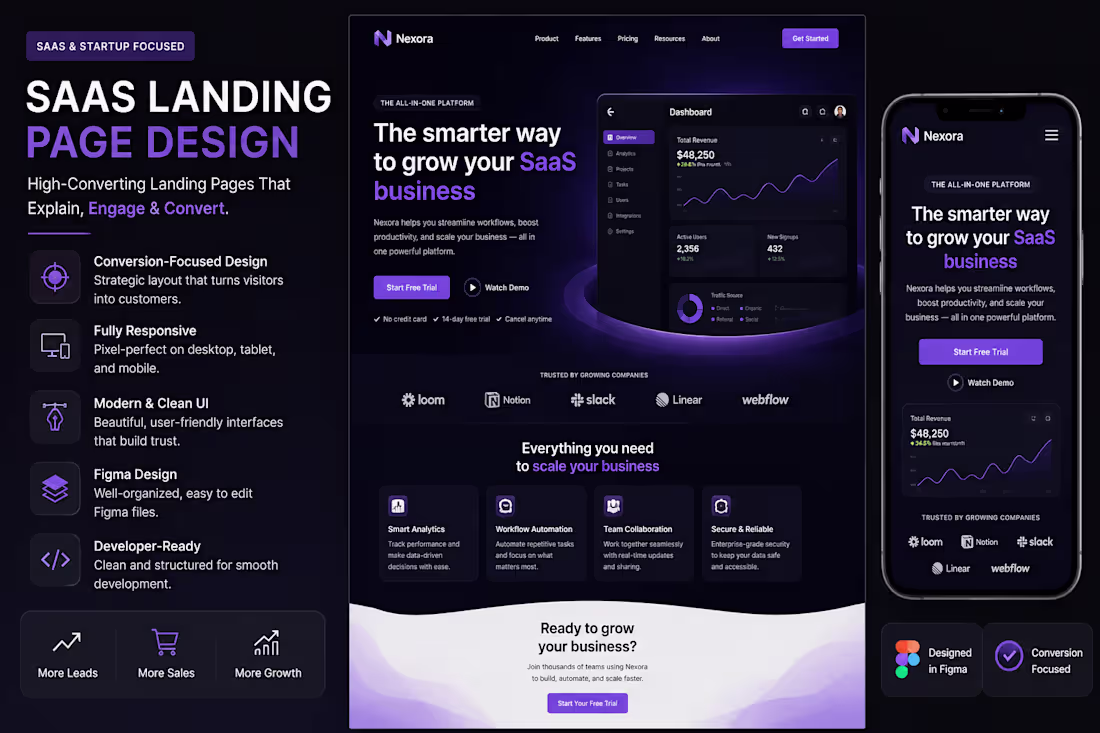 Cover image for SaaS Landing Page Design