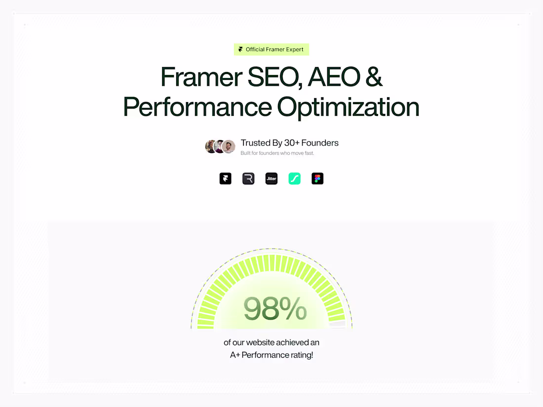 Cover image for Framer SEO, AEO & Performance Optimization