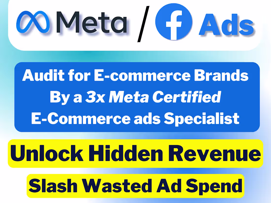 Cover image for 📋 Audit: Facebook/Meta Ads Accounts for Ecommerce & DTC Brands