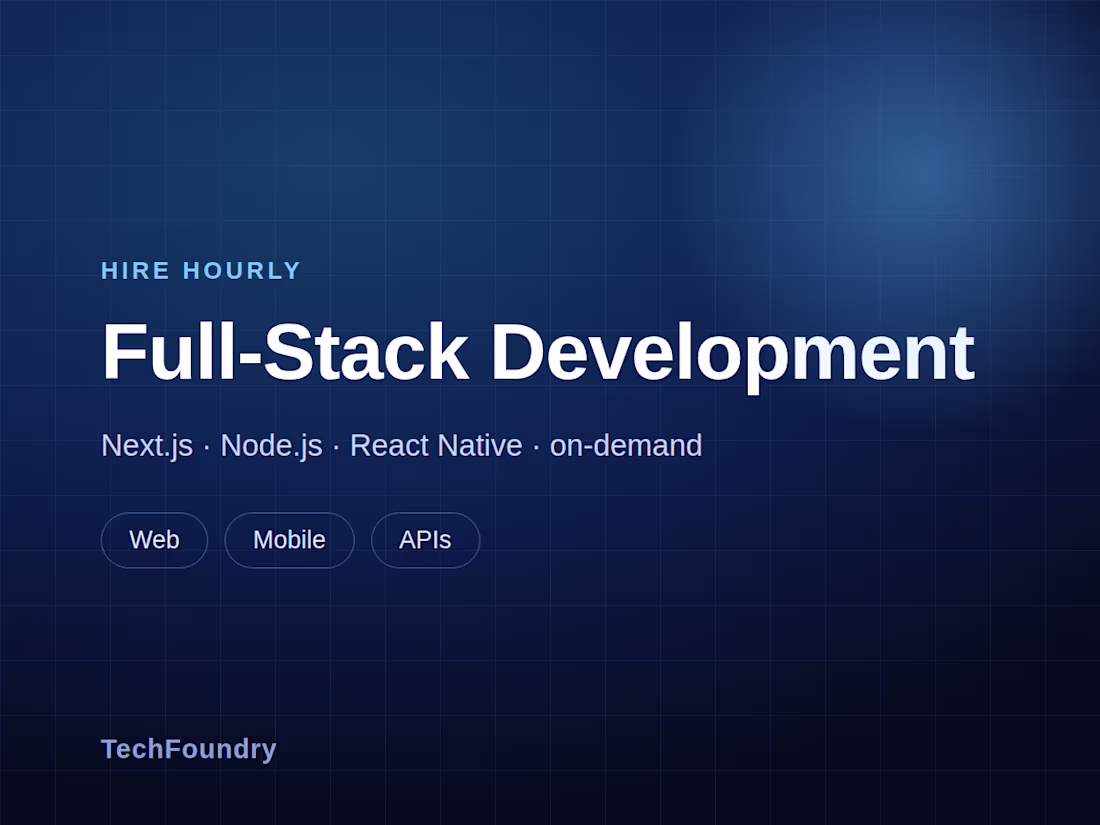 Cover image for Full-Stack Development — Hourly