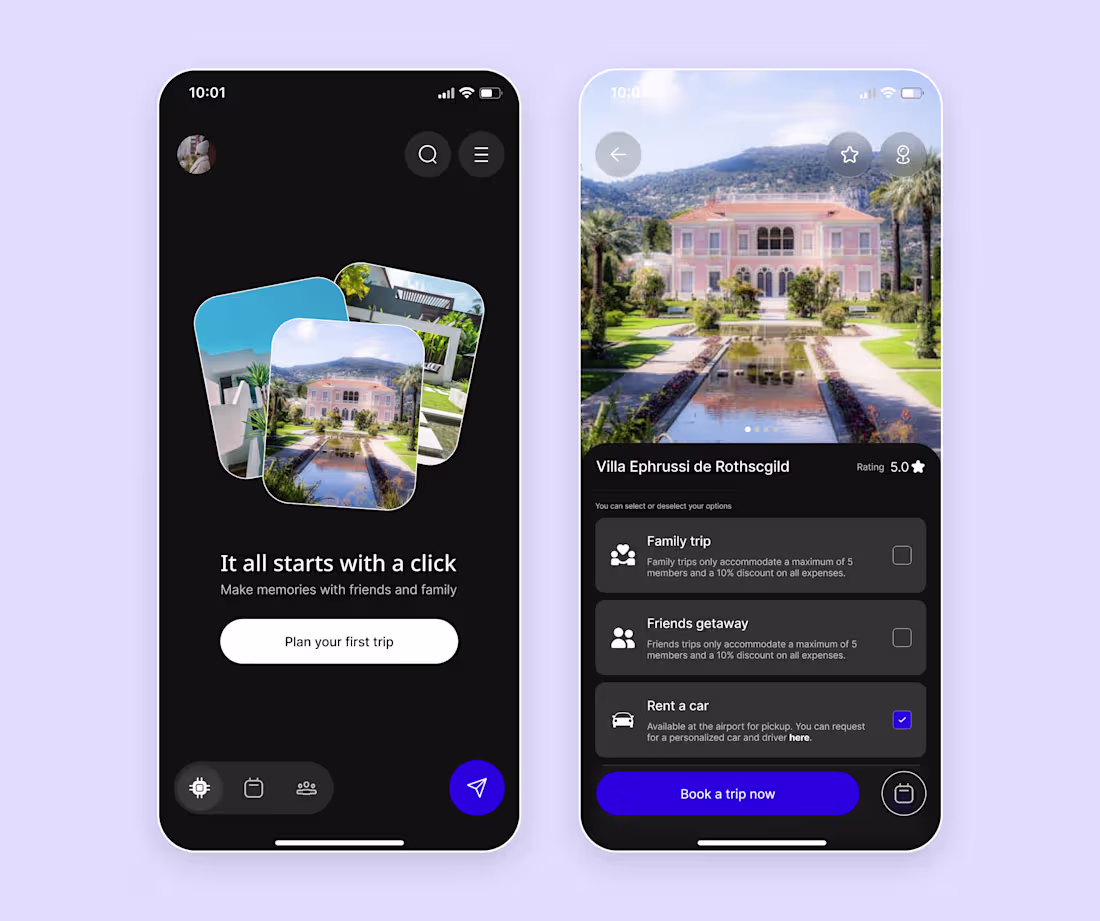 Cover image for User interface design (Travel app)
