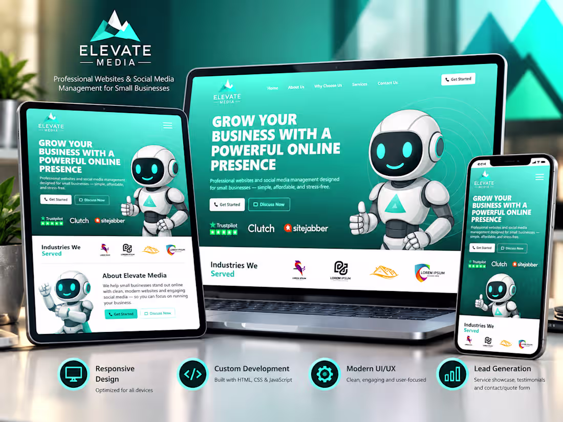 Cover image for Custom HTML, CSS & JavaScript Business Website