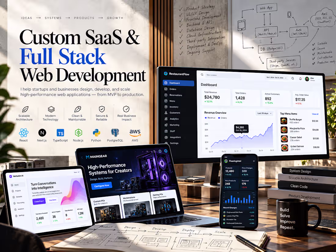 Cover image for Custom SaaS & Full Stack Web Development