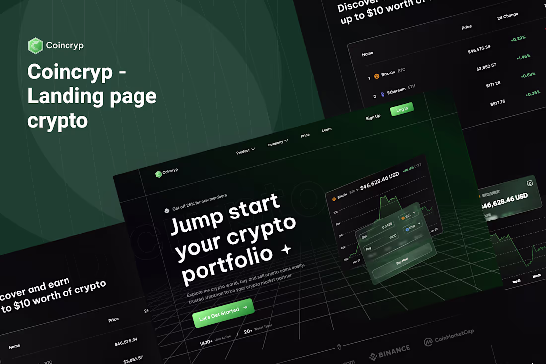Cover image for Coincryp | Landing page crypto