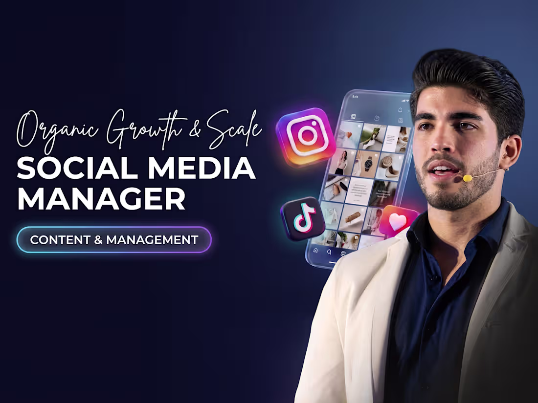 Cover image for professional social media manager & content creator for sales