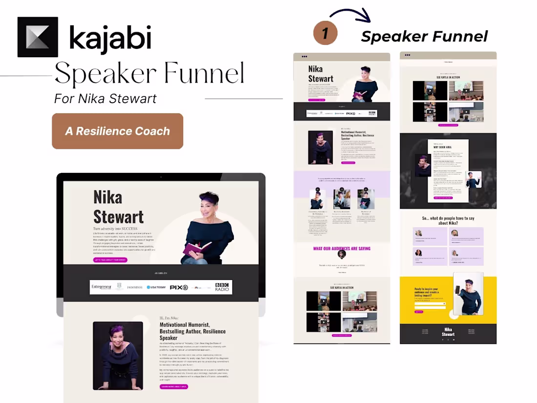 Cover image for Kajabi Speaker Page for Motivational Author & Thought Leader