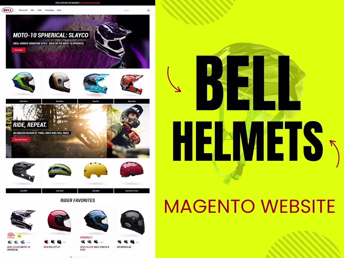 Cover image for Bell Helmets | Magento Website