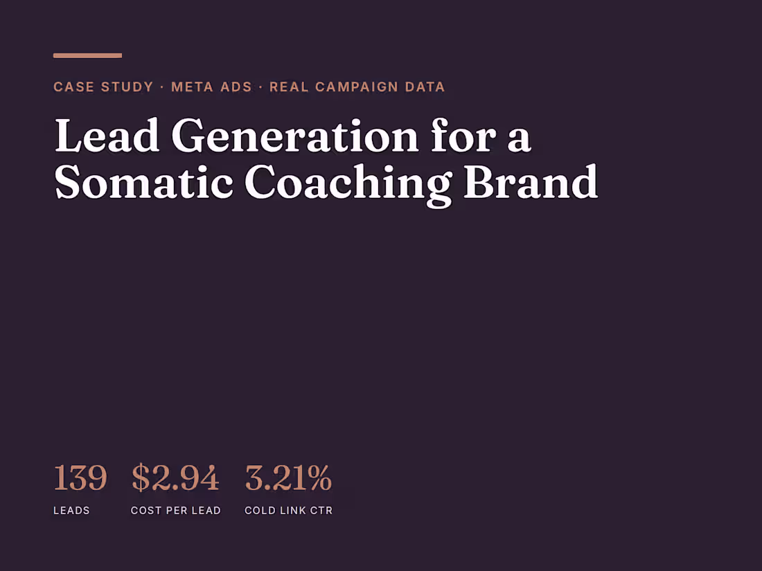 Cover image for A cold-audience Meta lead campaign